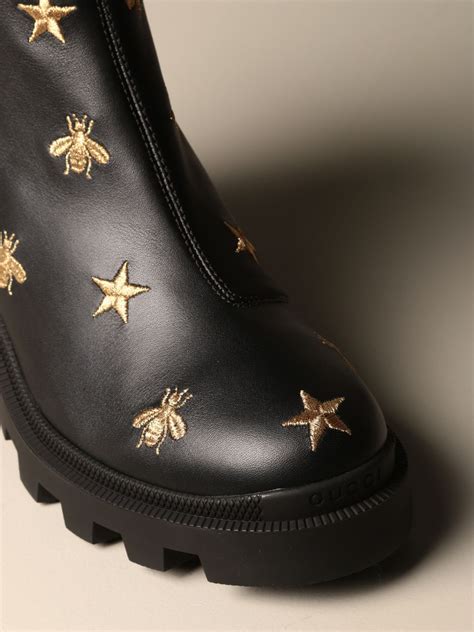 black gucci bee boots|Gucci boots snake bottom.